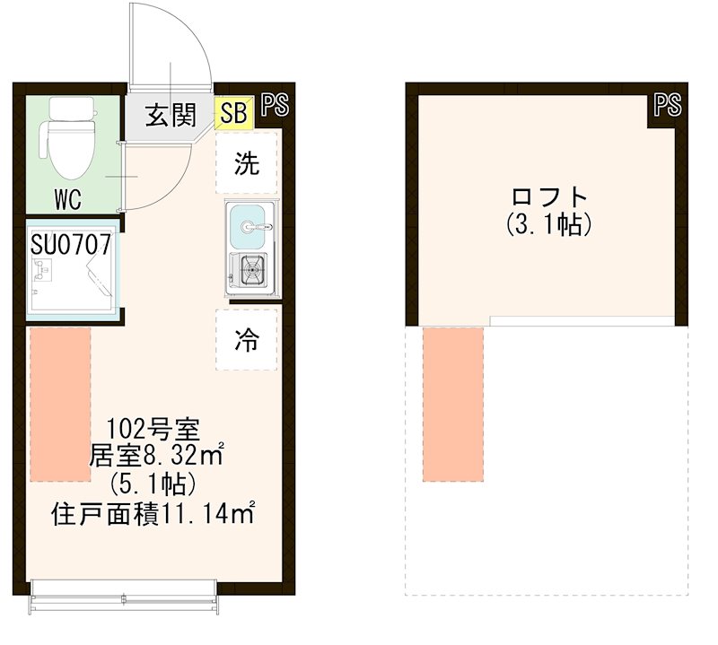 ハーモニーテラス上板橋Ⅱ 0102号室 間取り
