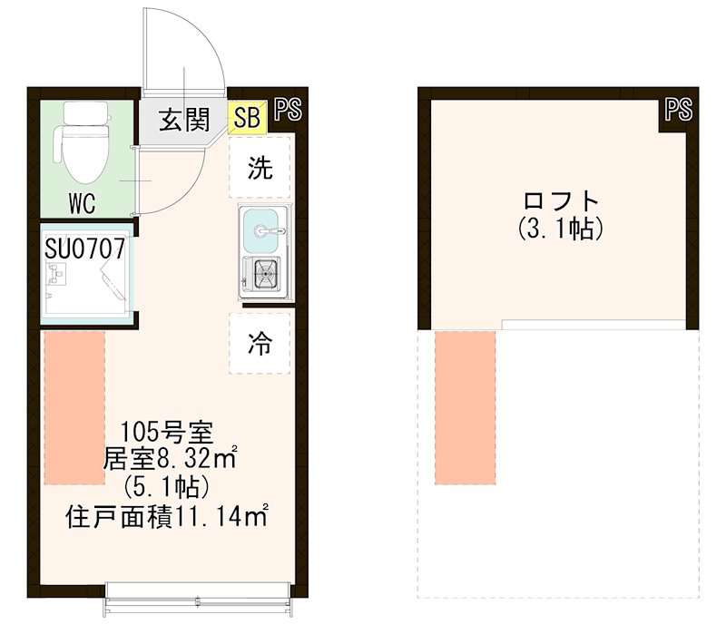 ハーモニーテラス上板橋Ⅱ 0105号室 間取り