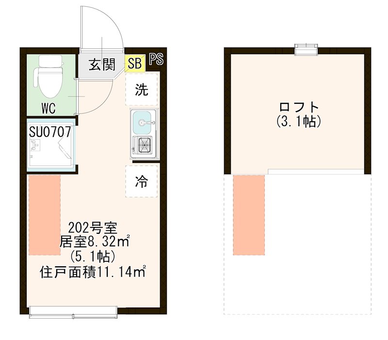 ハーモニーテラス上板橋Ⅱ 0202号室 間取り