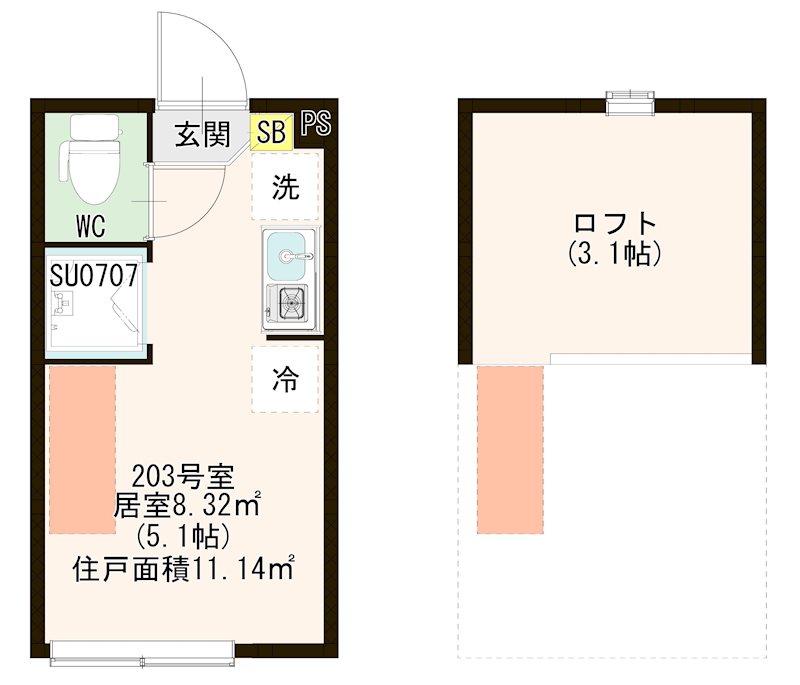 ハーモニーテラス上板橋Ⅱ 0203号室 間取り
