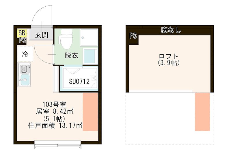 ハーモニーテラス中台 0103号室 間取り