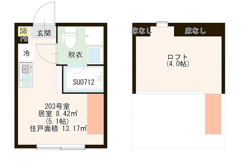 ハーモニーテラス中台 0203号室 間取り