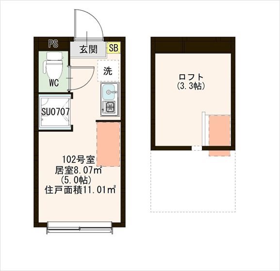 アーバンヴィラ久が原 0102号室 間取り