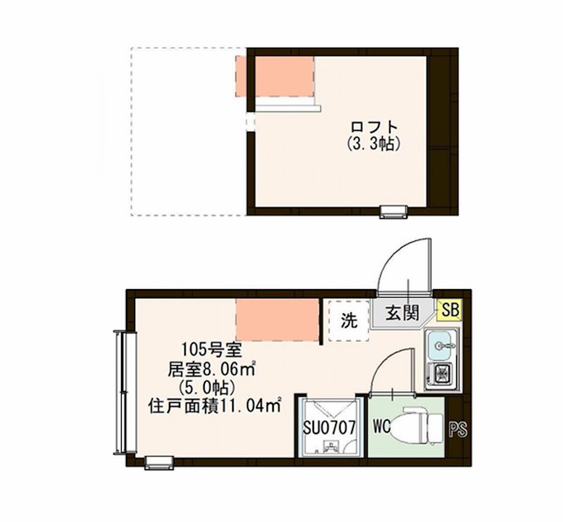 アーバンヴィラ久が原 0105号室 間取り