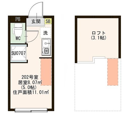 アーバンヴィラ久が原 0202号室 間取り