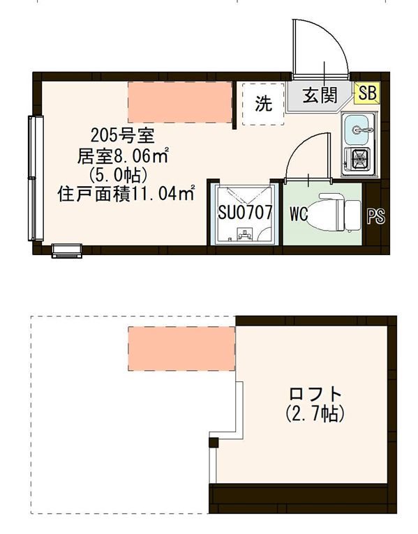 アーバンヴィラ久が原 0205号室 間取り