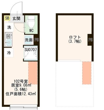 ハーモニーテラス西亀有Ⅲ 0102号室 間取り