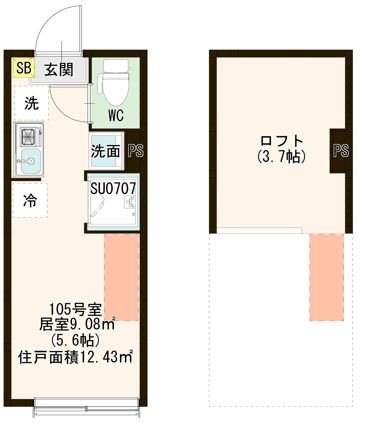 ハーモニーテラス西亀有Ⅲ 0105号室 間取り