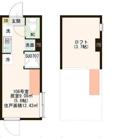 ハーモニーテラス西亀有Ⅲ 0106号室 間取り