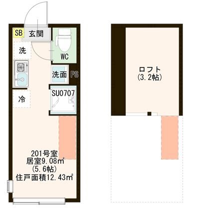 ハーモニーテラス西亀有Ⅲ 0201号室 間取り