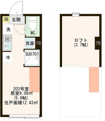 ハーモニーテラス西亀有Ⅲ 0202号室 間取り