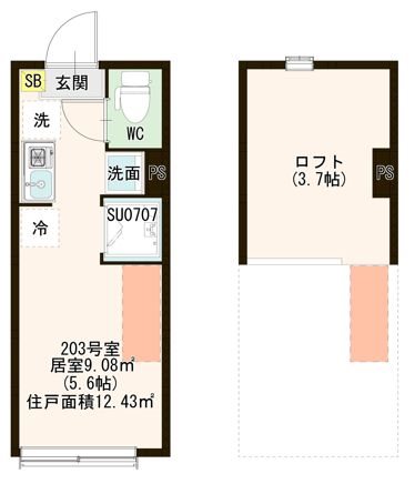 ハーモニーテラス西亀有Ⅲ 0203号室 間取り