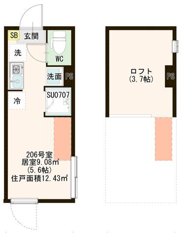 ハーモニーテラス西亀有Ⅲ 0206号室 間取り