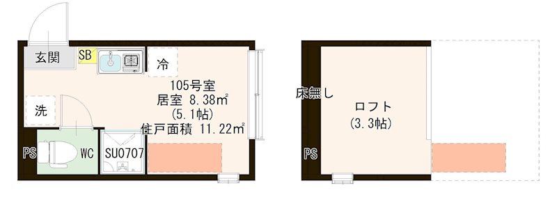 ハーモニーテラス平井Ⅸ 0105号室 間取り