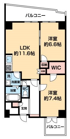 ＩＳＭ八王子 0606号室 間取り