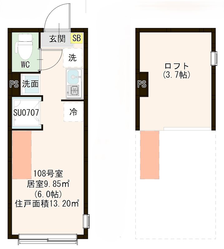Ｍａｉｓｏｎ Ｂｏｎｈｅｕｒ 上井草 0108号室 間取り
