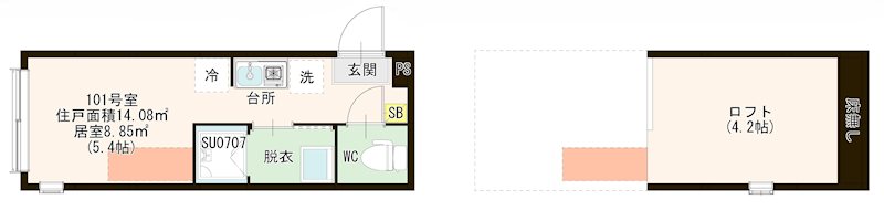 ハーモニーテラス浮間舟渡 0101号室 間取り