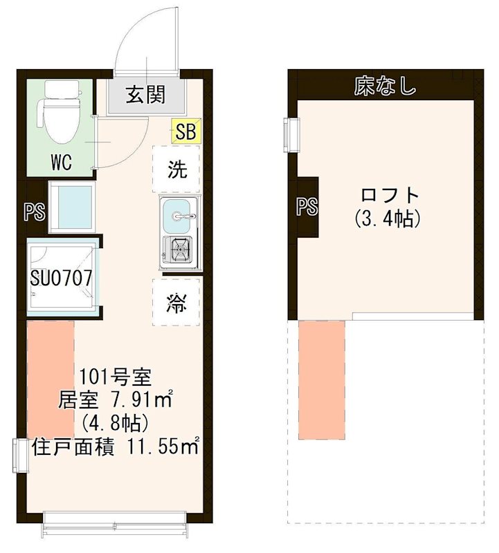 Ｅｍｉｎｅｎｃｅ Ⅰ 0101号室 間取り