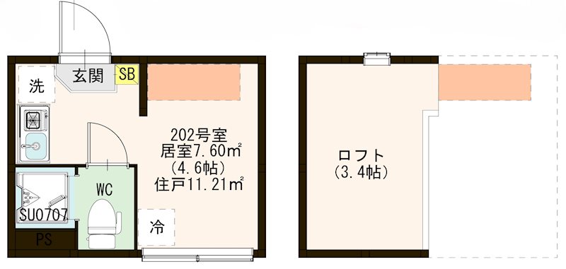 ワイズときわ台 0203号室 間取り