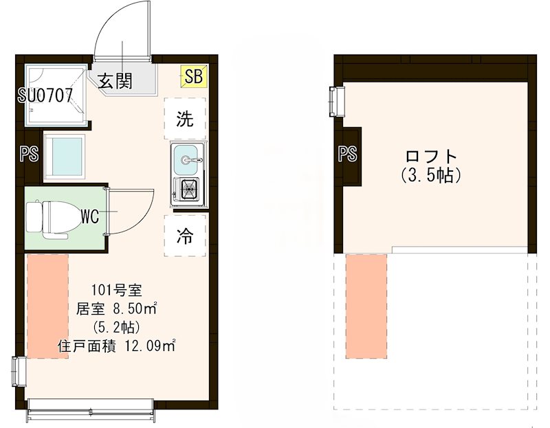 メゾン フルール 小岩駅前 0202号室 間取り