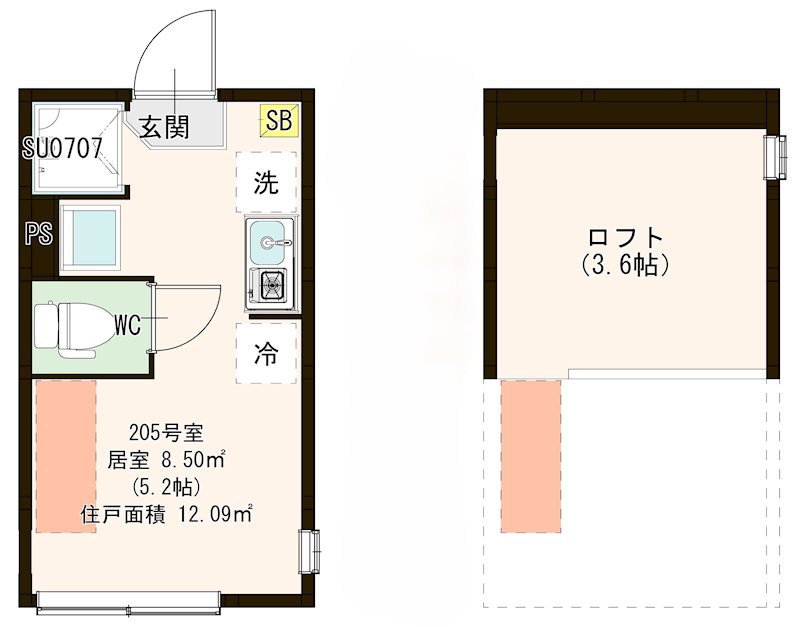 メゾン フルール 小岩駅前 0205号室 間取り