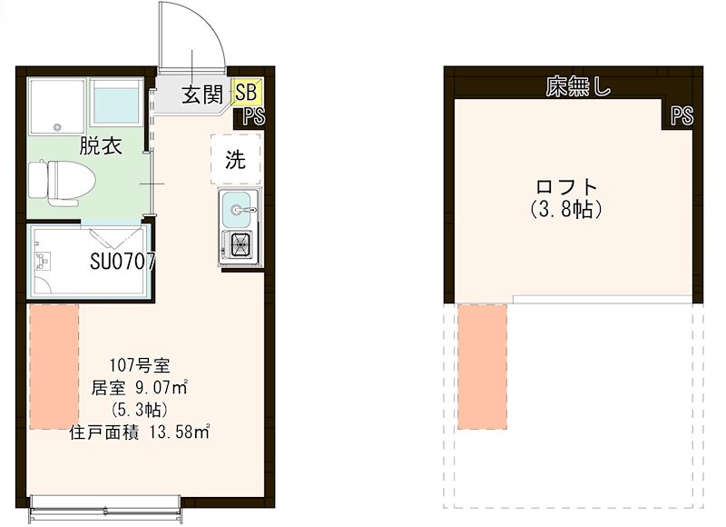 メゾン フルール 小岩駅前 0107号室 間取り