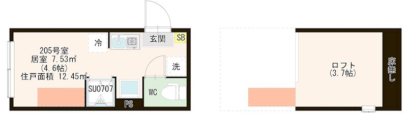ＣＯＲＥ ＳＴＹＬＥ板橋 0205号室 間取り