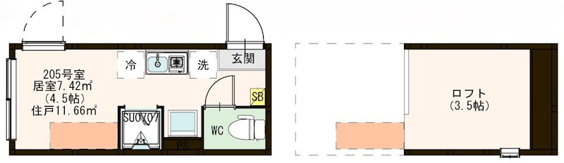 ワイズときわ台 0205号室 間取り