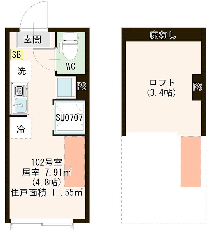 Ｅｍｉｎｅｎｃｅ Ⅰ 0102号室 間取り