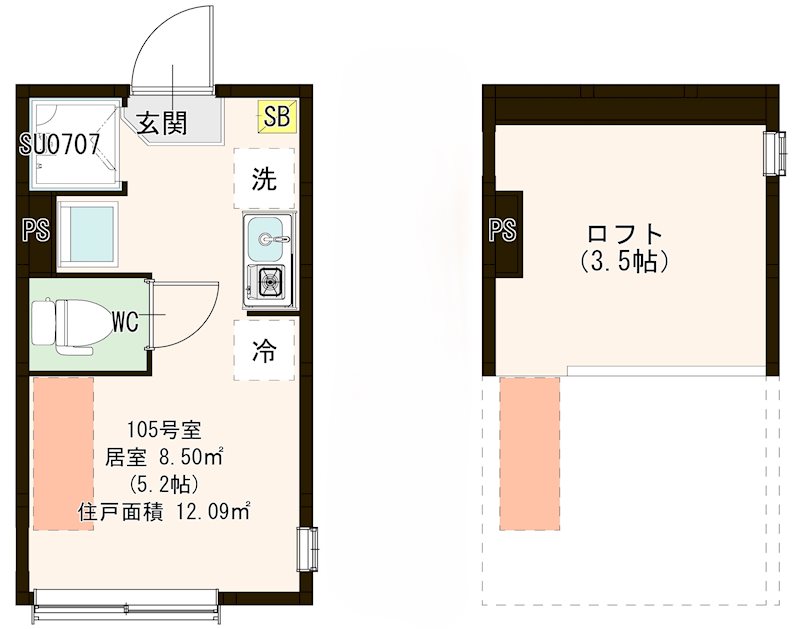 メゾン フルール 小岩駅前 0105号室 間取り