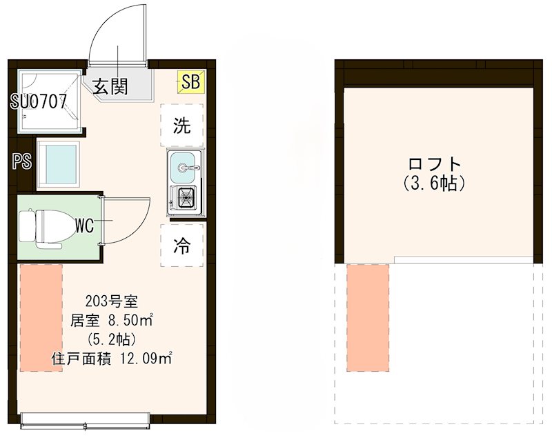 メゾン フルール 小岩駅前 0203号室 間取り