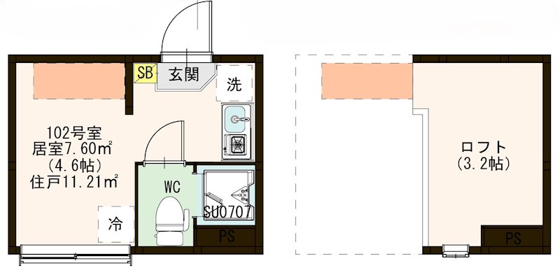 ワイズときわ台 0102号室 間取り