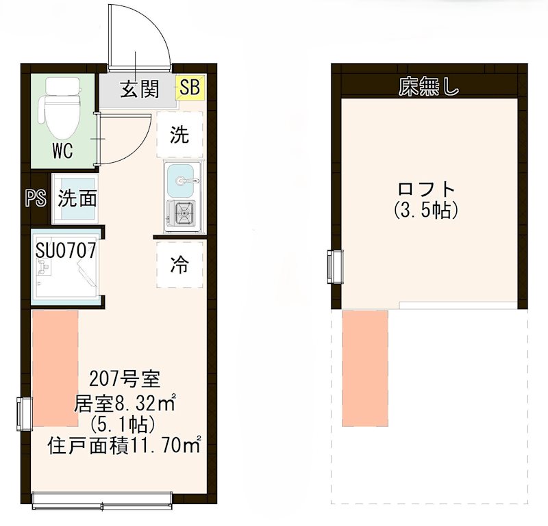 Ｍａｉｓｏｎ Ｂｏｎｈｅｕｒ 上井草 0207号室 間取り