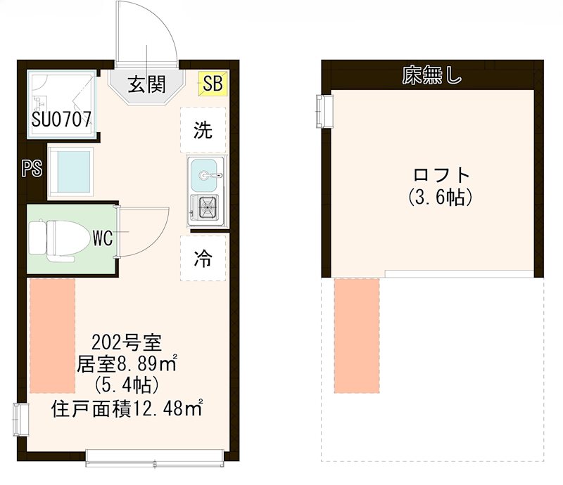 ハーモニーテラス板橋宮本町 0202号室 間取り