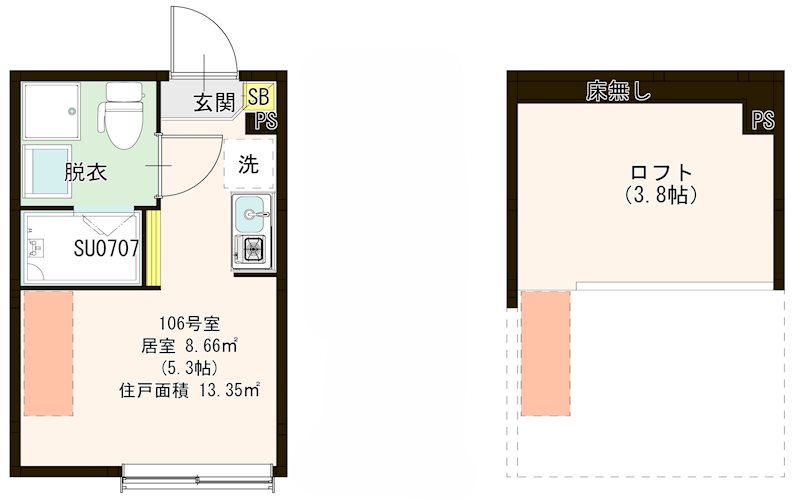 メゾン フルール 小岩駅前 0106号室 間取り