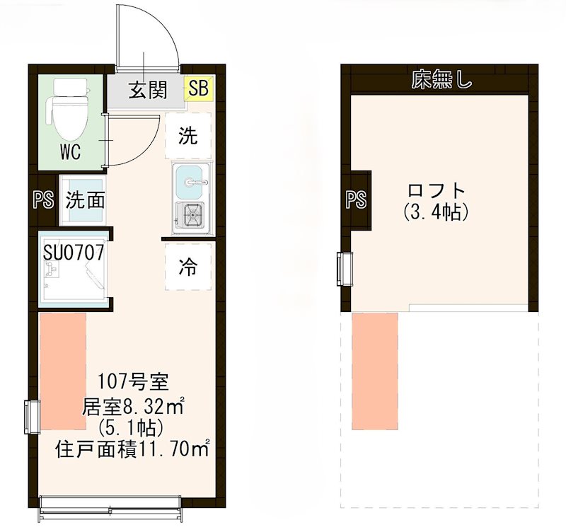 Ｍａｉｓｏｎ Ｂｏｎｈｅｕｒ 上井草 0107号室 間取り