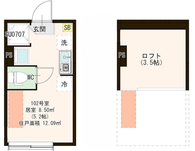 メゾン フルール 小岩駅前 0102号室 間取り