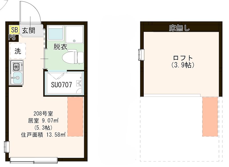 メゾン フルール 小岩駅前 0208号室 間取り