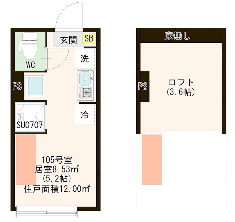 ハーモニーテラス板橋宮本町 0105号室 間取り