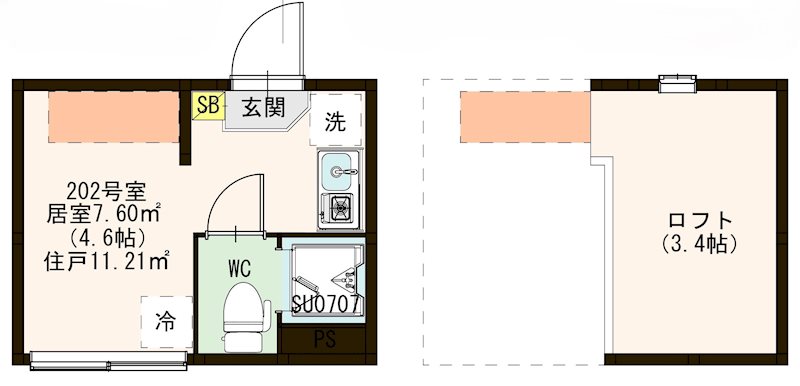 ワイズときわ台 0202号室 間取り