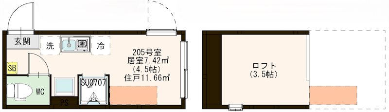 グランときわ台 0205号室 間取り