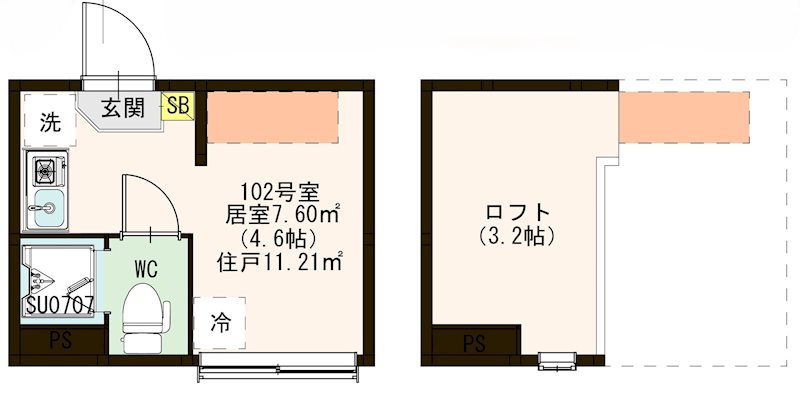 グランときわ台 0102号室 間取り