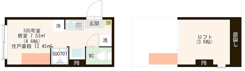 ＣＯＲＥ ＳＴＹＬＥ板橋 0105号室 間取り