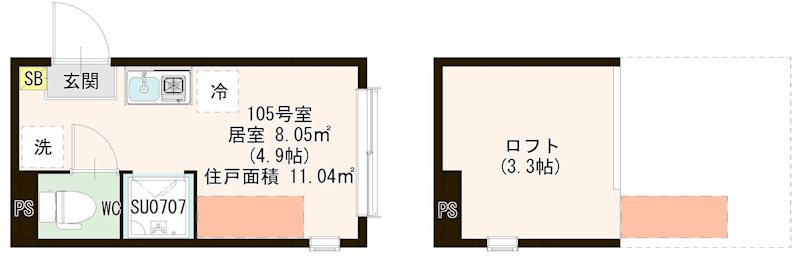 Ｅｍｉｎｅｎｃｅ Ⅰ 0105号室 間取り