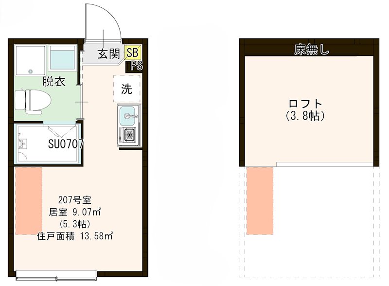 メゾン フルール 小岩駅前 0207号室 間取り
