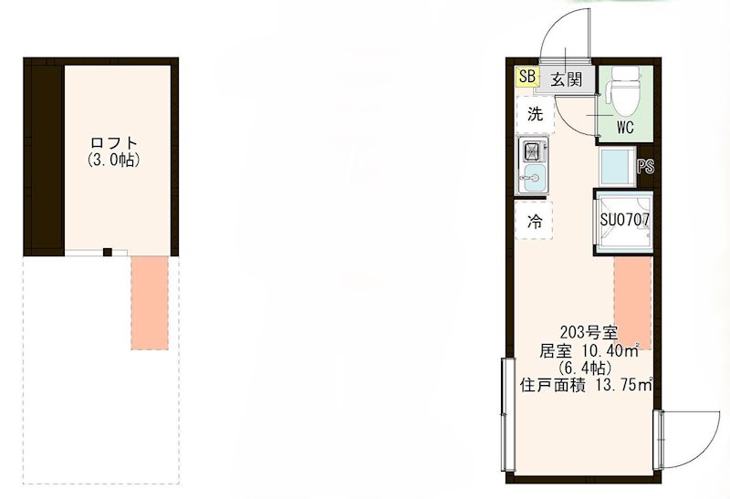 Ｍｏｄｅｒｎ Ｃｈａｒｍｅ 0203号室 間取り