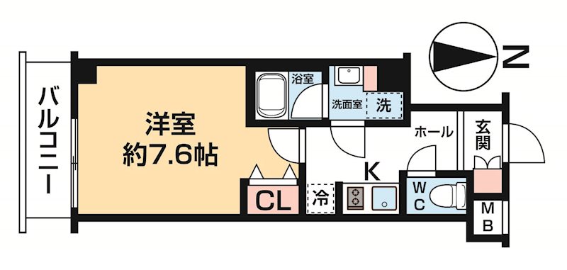 アンベリール大山ＷＥＳＴ 0103号室 間取り