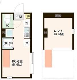 （仮称）早宮一丁目② 0105号室 間取り