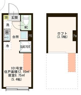 Ａｍｅｎ Ｃｏｒｎｅｒ 堀切 0101号室 間取り