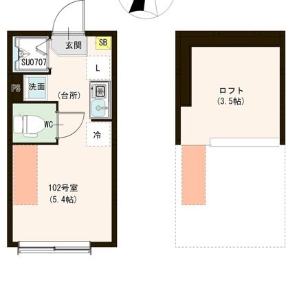 カーサ エスト 小岩 0102号室 間取り